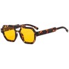 YAMEIZE Retro Square Double Bridge Sunglasses for Women Men Vintage