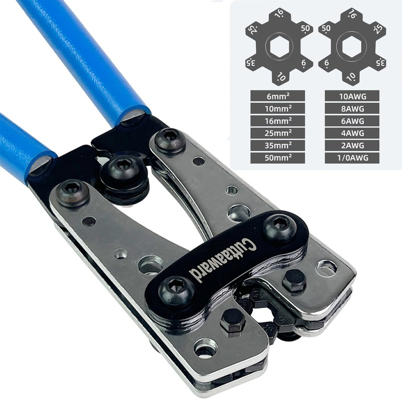 Battery Cable Lug Crimper - Heavy-Duty Wire Crimper for AWG