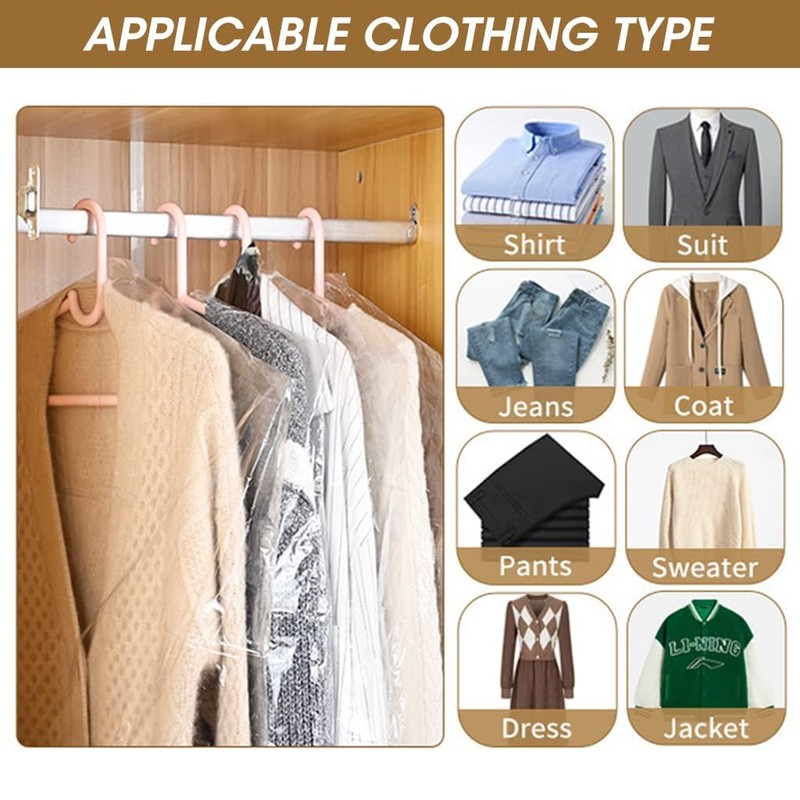 Polythene Garment Covers Clear Plastic Clothes Covers Dry Cleaning Durable,
