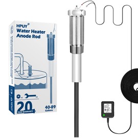 HPUY Powered Anode Rod for Water Heater 40-89 Gallon Tank,Electrical Anode Rod Made of Titanium Eliminates Rotten Egg Smell within 24 hours,Rnti-Rust and Reduces Limescale | HPUY