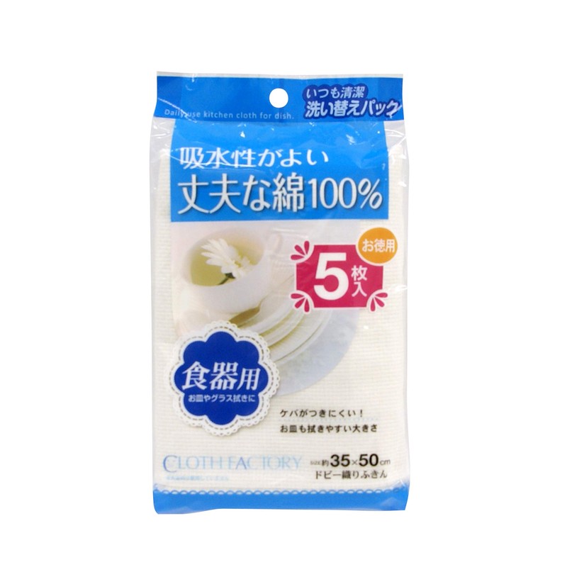 Towa Sangyo Dish Towels, Fluffy, Microfiber, Pack of 5