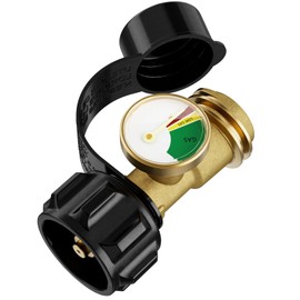 Rushare Propane Tank Gauge Level Indicator for 5-20LB Tanks, Universal for RV Camper, Gas Grill, Camping Stove, Propane Heater, Fire Pit and More, QCC1/Type 1 Connection