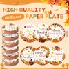 Funnymoom 60 Pcs 7 Inch Happy Friendsgiving Paper Plates Give