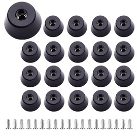 SHULLIN 20 PCS Furniture Nail Anti-Slip Furniture Pads Round Rubber Feet Bumper Furniture Table Printer Speaker Leg Pads with Stainless Washer and Screws for Wood Floor Protect (20 * 16 * 10mm)
