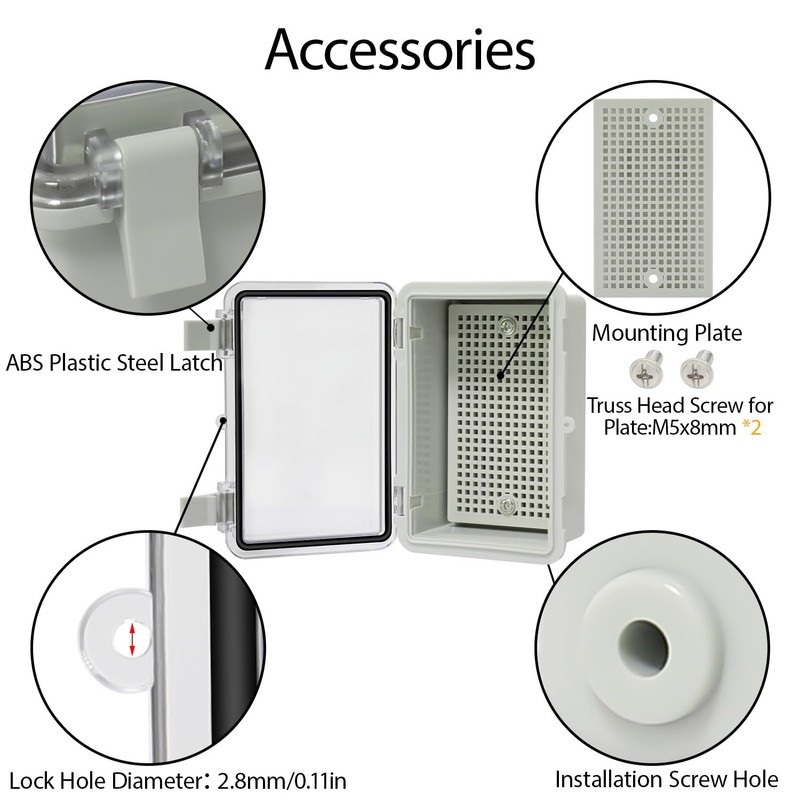 LMioEtool ABS Plastic Dustproof Waterproof IP65 Junction Box Hinged Shell