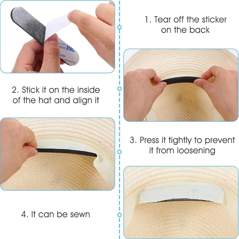 YOUNIEYO 20 Pcs Hat Size Reducers 11x2cm Foam Hat Sizer