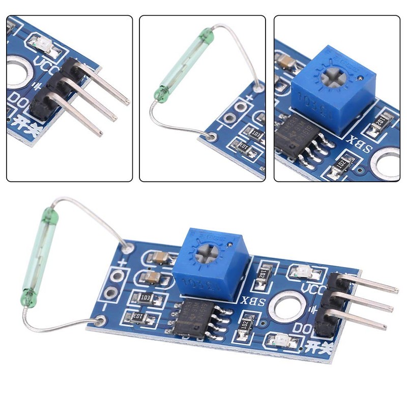 Leapiture 4PCS Reed Sensor Magnetic Reed Switch Module Reed Relay