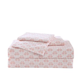 Tommy Bahama | Flamingle Collection | Bed Sheet Set - Crisp & Cool 100% Washed Cotton Lightweight Bedding, Queen, Pink