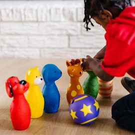 Melissa & Do K's Kids Bowling Friends Play Set and Game With 6 Pins and Convenient Carrying Case