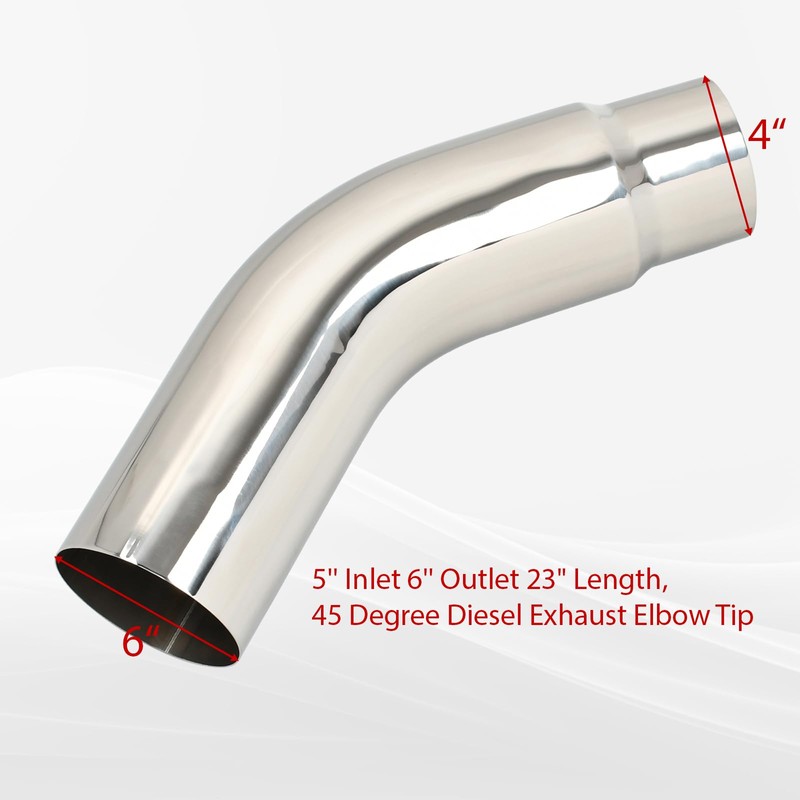FGJQEFG 5 Inch Stainless Steel Polished Diesel Exhaust Elbow Tip,5''