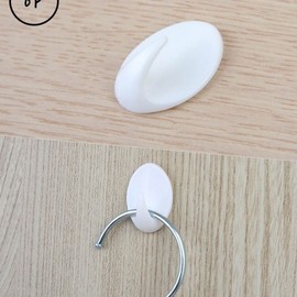 White Oval Wall-Mounted Multipurpose Hangers (6-Pack) for Bathroom & Kitchen Organization 4ea