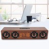 Eboxer Portable Stereo Wooden Soundbar, 20W Bluetooth Speaker, Rechargeable Bass