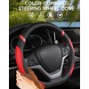 Cxtiy D-Shaped Flat Bottom Steering Wheel Cover for Women Girl