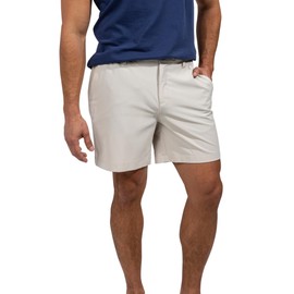 Chubbies Everywear Men’s Shorts – Mens Shorts Casual 6in Inseam, Elastic Waist, Water-Resistant, Zipper Pocket (Khakinators, Small)