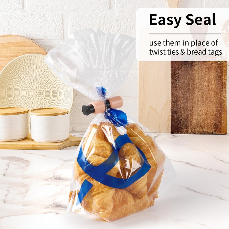 Valuckee 10 Pack Squeeze and Lock Bread Bag Clips, Bread