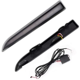 Riloer Front Bumper Daytime Running White LED Light with Harness, Compatible with Toyota 2001-2004 Tacoma, DRL Driving Fog Lamp with Amber Dynamic Sequential Turn Signal