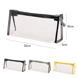 SJDOFU Clear Pencil Case, 3PCS Triangular Clear Pencil Case, Waterproof PVC Pen Pencil Bag for Stationery Toiletries Makeup Travel Office Supplies