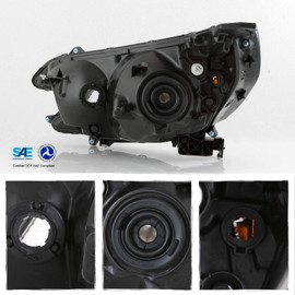 AKKON - Fits 2012 2013 2014 Honda CR-V [Halogen Type] Black Headlight Passenger Right Side Headlamp Replacement