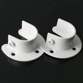 SAYAYO Clothes Rail Holder Stainless Steel Adjustable for Clothes Rails with 28 mm Diameter Round Tube Holder White for Wardrobe, Balcony, Bathroom, EFL8001UW-2P