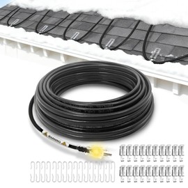 SnulyHeet 75 Ft. 120 V Ice Dam &Pipe Freeze Protection Gutter Heat Cable with 10 ft Power Cold-Lighted Plug, Electric Heat Tape 7 W/Ft with Roof Clips and Spacers