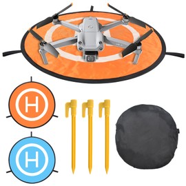 Vesaneae 55 cm Drone Landing Pad, Waterproof Portable Helicopter Landing Mat, Foldable Helipad Accessories Pads with Pegs, Double Sided for RC Drones Helicopter