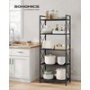 SONGMICS 5-Tier Metal Storage Rack, Shelving Unit with X Side