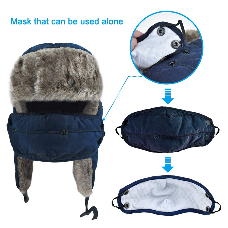 Unisex Trooper Hat, Warm Thick Winter Hats Ear Flap Trapper