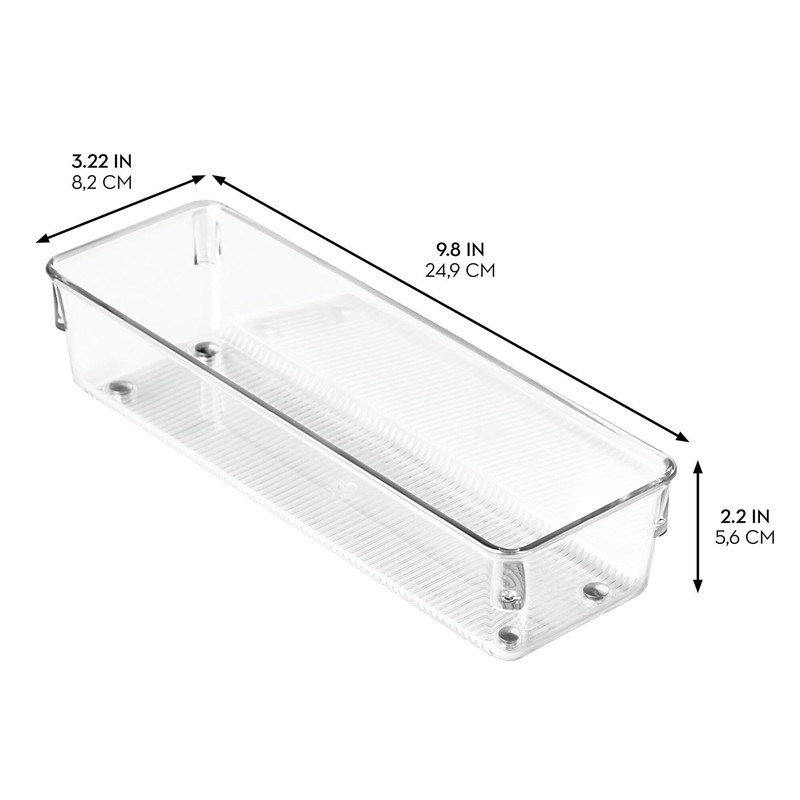 iDesign Recycled Plastic Drawer Organizer, Set of 2, The Linus