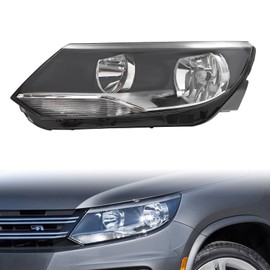 Fronimo Left Headlight Compatible with VW Volkswagen Tiguan 2012-2017 Driver Side Headlight Halogen Headlamp Left LH 5N0 941 005, 5N0941005 (Driver Side Left)