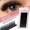 NATUHANA Round Eyelashes Extension 0.15mm D Curl Russian Volume Lash
