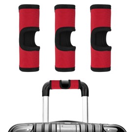 TIXIPEM Luggage Handle Wrap [3PCS] - Neoprene Luggage Identifiers Hollow Design Use for Push-Button Luggage Suitcase & Trolley Case - [Red-6IN/15CM] Comfort Grip Handle Cover