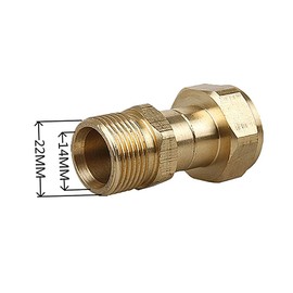 Pressure Washer Swivel Joint Brass High Pressure Washer Coupler Male M22 Hose Adapter for Car Cleaning Water Gun 14mm Internal Thread 3000 Psi Cadac Quick Release Gas Connector