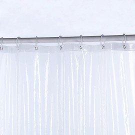 Vosign Short Shower Curtain Liner 66 Inch Length Clear Plastic Bathtub Shower Curtain Sets, Waterproof Heavy Duty Shower Liners, 72x66 Inch
