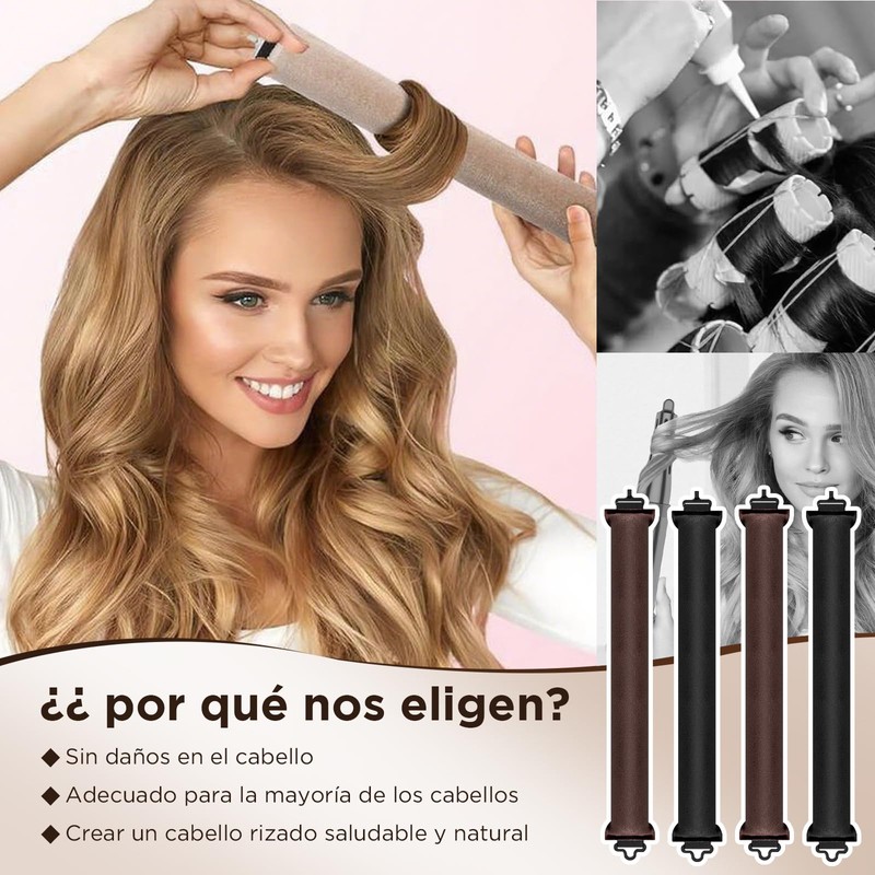 EAHSAP 6PCS Rizadores de Cabello Sin Calor, rulos para cabello