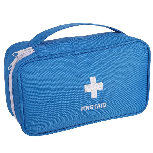 upain Mini First Aid Bag Empty Medical Equipment Travel Emergency Bag Lightweight Multifunctional for Emergency Home Office Car Outdoor Boat Camping Hiking (Blue)