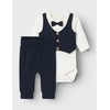 NAME IT Boy Romper Set, Dark Sapphire, 74