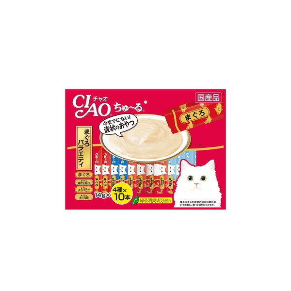 CIAO Churu Cat Treats, Tuna Flavor, Variety Pack, 0.5 oz (14 g) x 40 Tubes