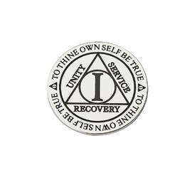CJ&M Stainless Steel 1 Year Sobriety Coin,Triplate AA Chip,Celebrate Recovery Anniversary Token,Alcoholics Anonymous Sobriety Chip,Alcoholics Anonymous Gifts (1 Year)