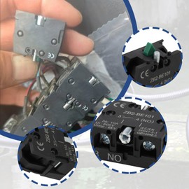 The Lord of the Tools Contact Block 10 Amp Normally Open Silver Contacts Joystick Switch Green Push Button 600 Volt No Push Contact Switch Pack of 10