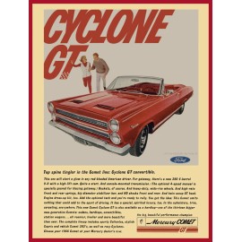 1967 Mercury Comet Cyclone GT NEW Metal Sign: Convertible Model Pictured in Red