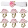 Petunny Floral Napkin Rings Set of 6 Rose Flower Napkin