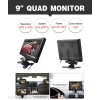iposter 9" Quad Split Monitor Screen+4x 20M Rear View Backup