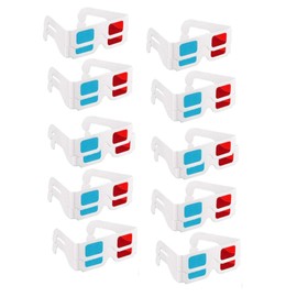 SELECOCO 20pcs 3D Glasses Red Blue Glasses Watching Movie TV Game Simple Design