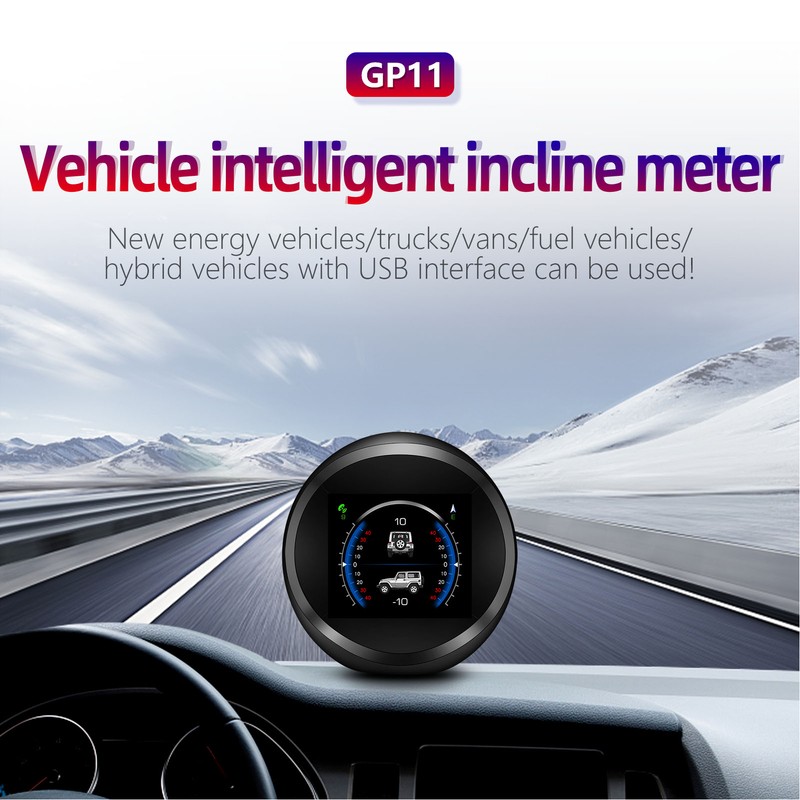 Digital HUD OBD2 GPS Mode with Inclinometer Compass Speed RPM