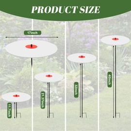 Abbylike 4 Pack 39 Inch Tall Plant Umbrellas for Outdoor Plants, Garden Umbrellas for Flower Adjustable Extend Sun Shade Covers for Potted Plants, Garden Beds, Patio Flowers(White)