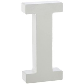 Rayher 62660000 MDF Letter I, White, 11 cm, Thickness 2 cm, 3D Wooden Letters Large