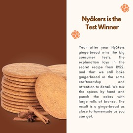 Nyakers Pepparkakor Swedish Ginger Snaps in God Helg Good Weekend Tin Can - Aroma Packed Ginger Cookies Traditionally Baked in Sweden - Original & Old Fashioned Gingersnap Cookies (17.64 oz)