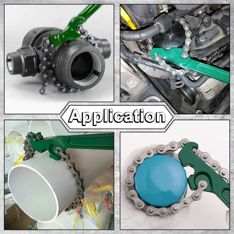 15 Inch Heavy-Duty Ratcheting Chain Wrench Reversible Oil Filter Tool