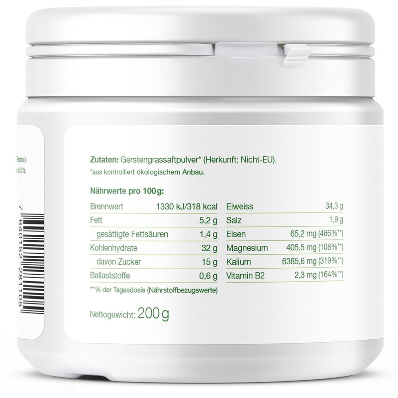 Effective Nature Barley Grass Juice Powder – Organic 200 g