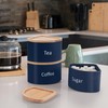 EHC Tea Coffee Sugar Canister Set, Set of 3 Stackable